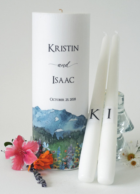 Mountain Meadow Wedding Unity Candle Set