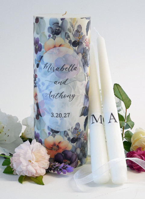 Italian Pansy Wedding Unity Candles