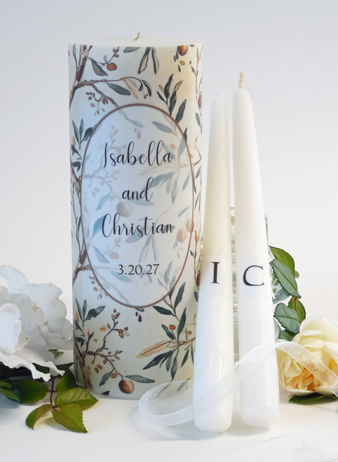 Olive Branch Wedding Unity Candles