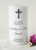 Personalized Black Ornate Cross Memorial Candle - Customized Christian memorial candles -  3x6