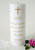 Personalized Gold Traditional Cross 3x8 Memorial Candle -  Christian memorial candles - Customized Memorial Candles.