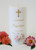 Personalized Pink Bouquet 3x6 Baptism Candle - Customized Baptism Candles