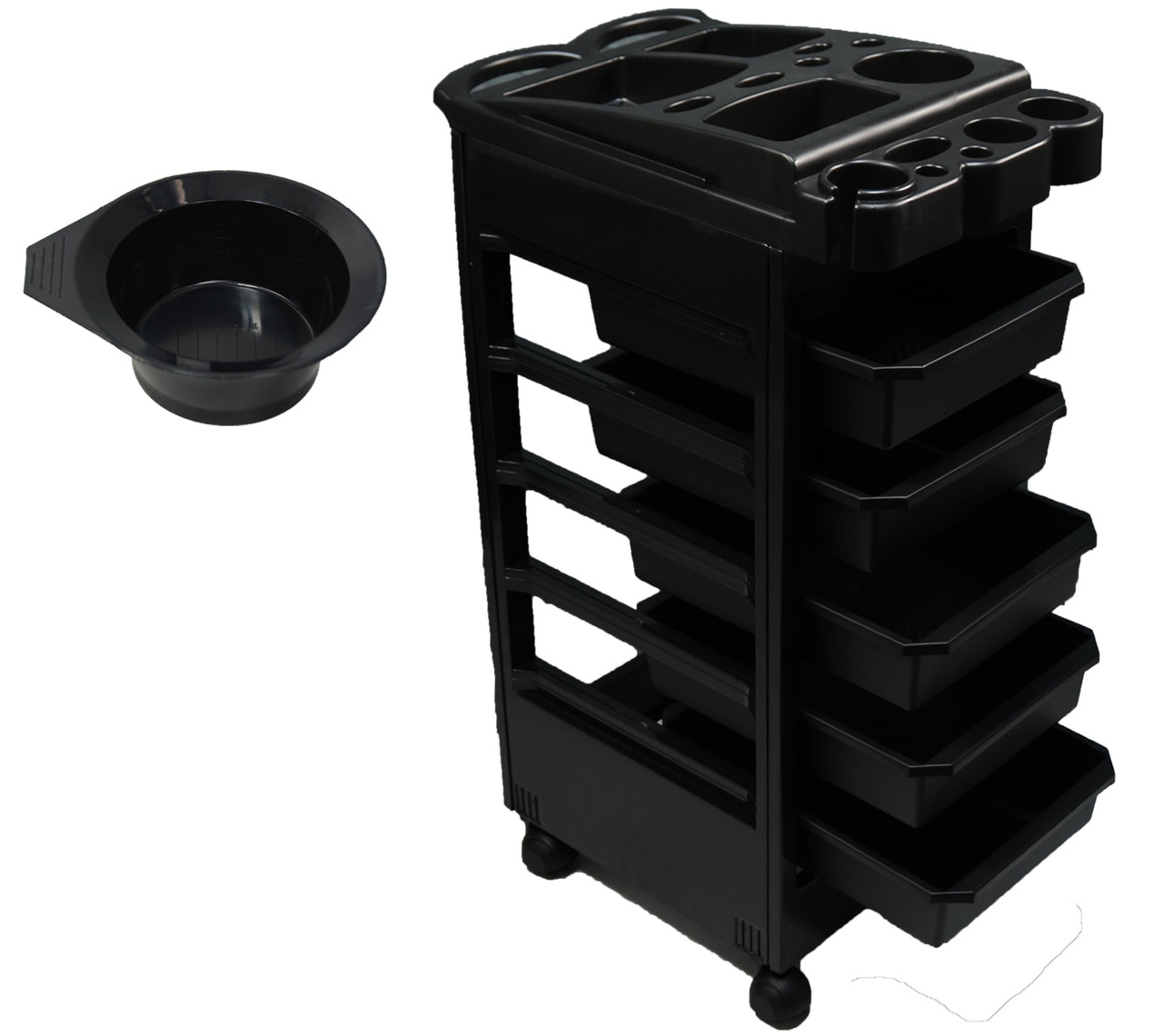 Ultra Light Durable Plastic 5 Drawer Workstation On Wheels Inkbed