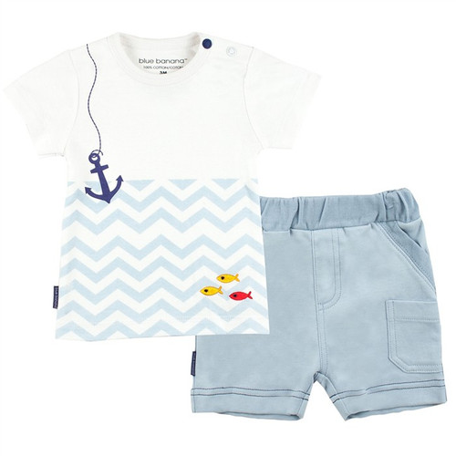 Chevron Tiny Sailor Shirt + Short Set