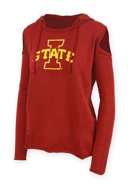 Elaina Raw Edge Hoodie - Iowa, Iowa State, UNI