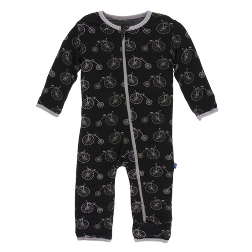 Print Coverall with Zipper in Boy Midnight Bikes