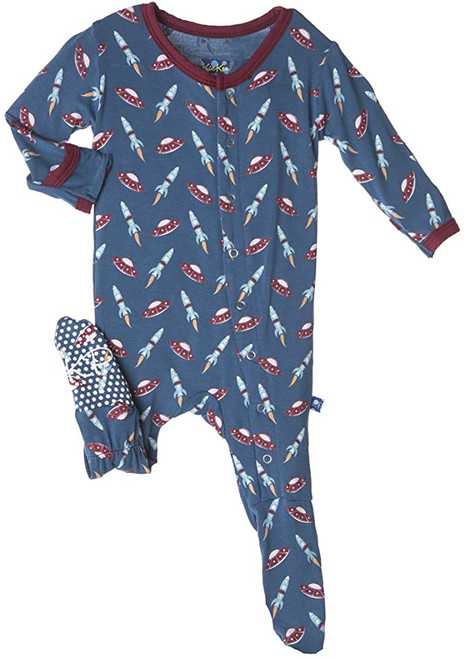 Print Footie with Snaps in Twilight Space Travel