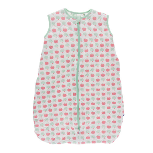 Print Quilted Sleeping Bag in Natural Apples/Natural Farm Animals