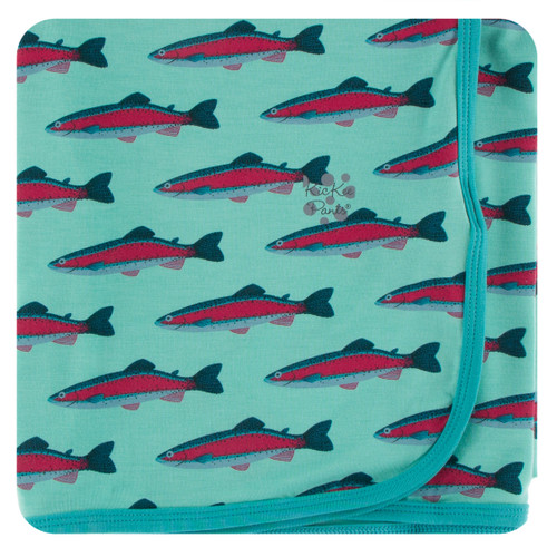 Print Swaddle Blanket in Glass Rainbow Trout