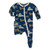 Print Footie with Zipper in Flag Blue Big Cats