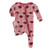 Print Ruffle Footie with Zipper in Strawberry Poppies