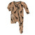 Print Footie with Zipper in Suede Giraffes