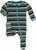 Print Footie with Zipper in Botany Grasshopper Stripe