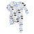 Print Footie with Snaps in Natural Cars & Trucks