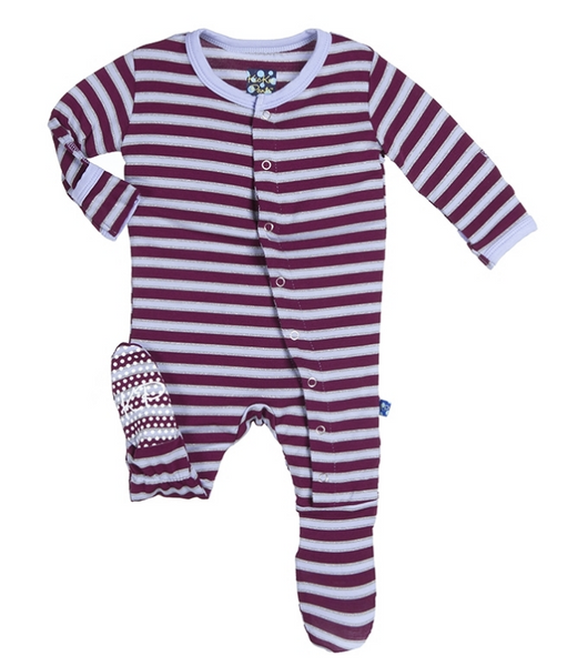 Print Footie with Snaps in Girl Tundra Stripe