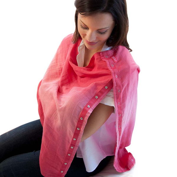 Coral Ombre Striped Nursing Scarf