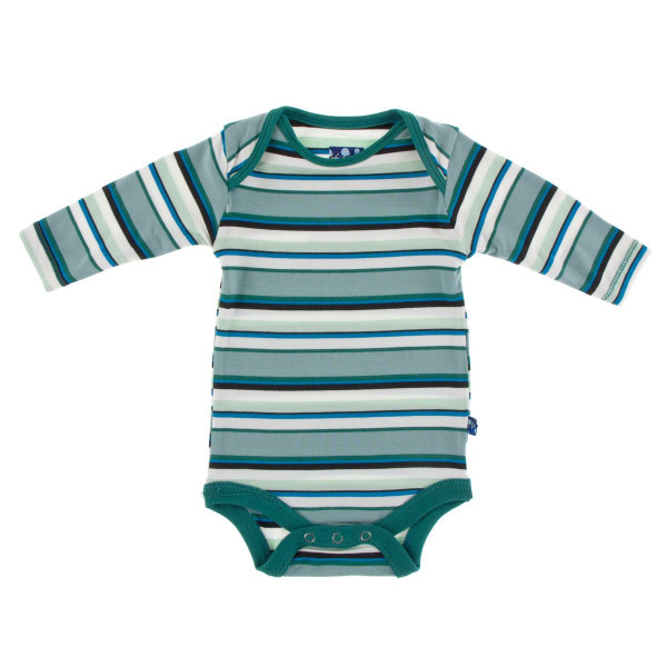 Print Long Sleeve One Piece in Multi Agriculture Stripe