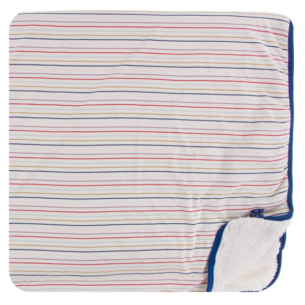 Print Sherpa-Lined Toddler Blanket in Everyday Heroes Multi Stripe