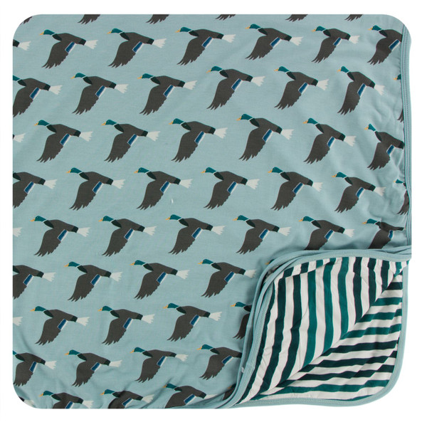 Print Toddler Blanket in Jade Mallard Duck