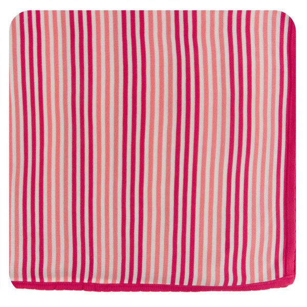Print Knitted Toddler Blanket in Forest Fruit Stripe