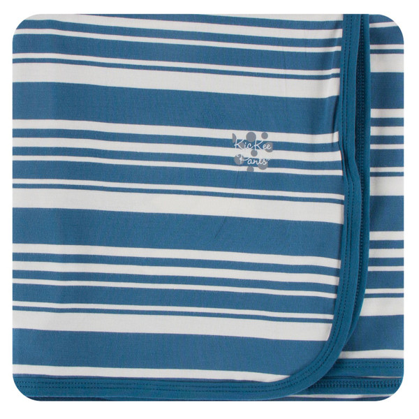 Print Swaddle Blanket in Fishing Stripe