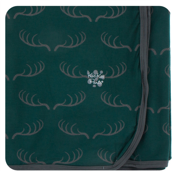 Print Swaddle Blanket in Pine Deer Rack