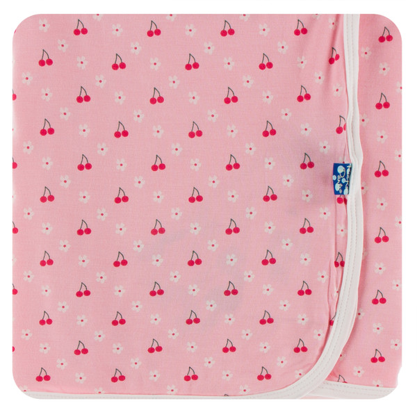 Print Swaddling Blanket in Lotus Cherries and Blossoms