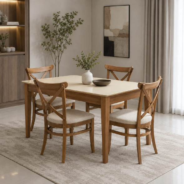 ميز طعام 4 كراسي ايك جوزي