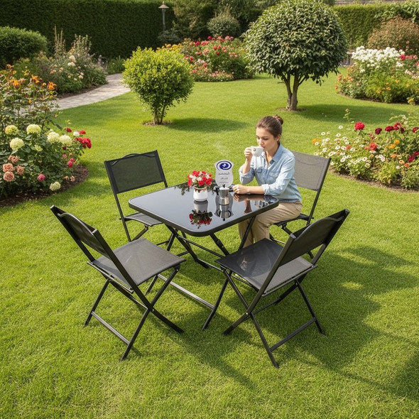 ميز + 4 كراسي معدني YRG-W012