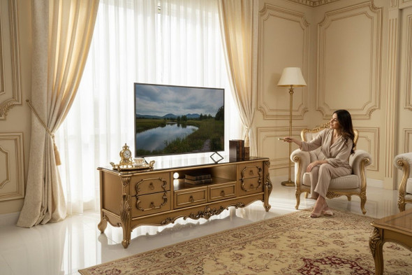 ميز تلفزيون اوركيد ذهبي