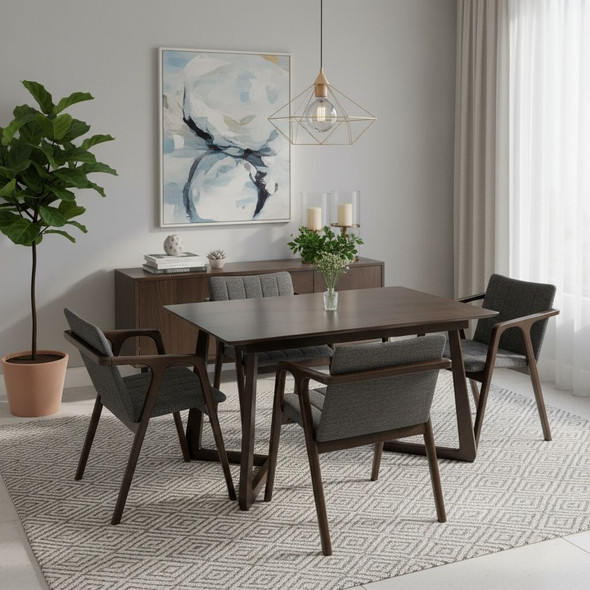 ميز طعام 4 كراسي 1015- 8034 رصاصي