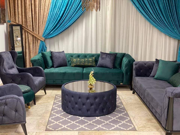 طخم 8 مقاعدايبكا اخضر ورصاصي