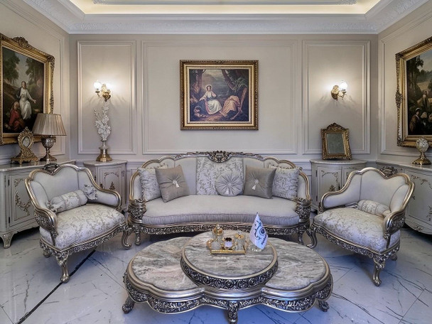 طخم 10 مقاعد ملكي مصري لازورد