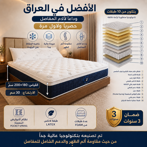 دوشك نفرين 180*200 الجشعمي بلاتينيوم