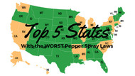 Top 5 States With the Worst Pepper Spray Laws