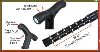Zap Cane 1 Million Volt Stun Gun w/ Flashlight