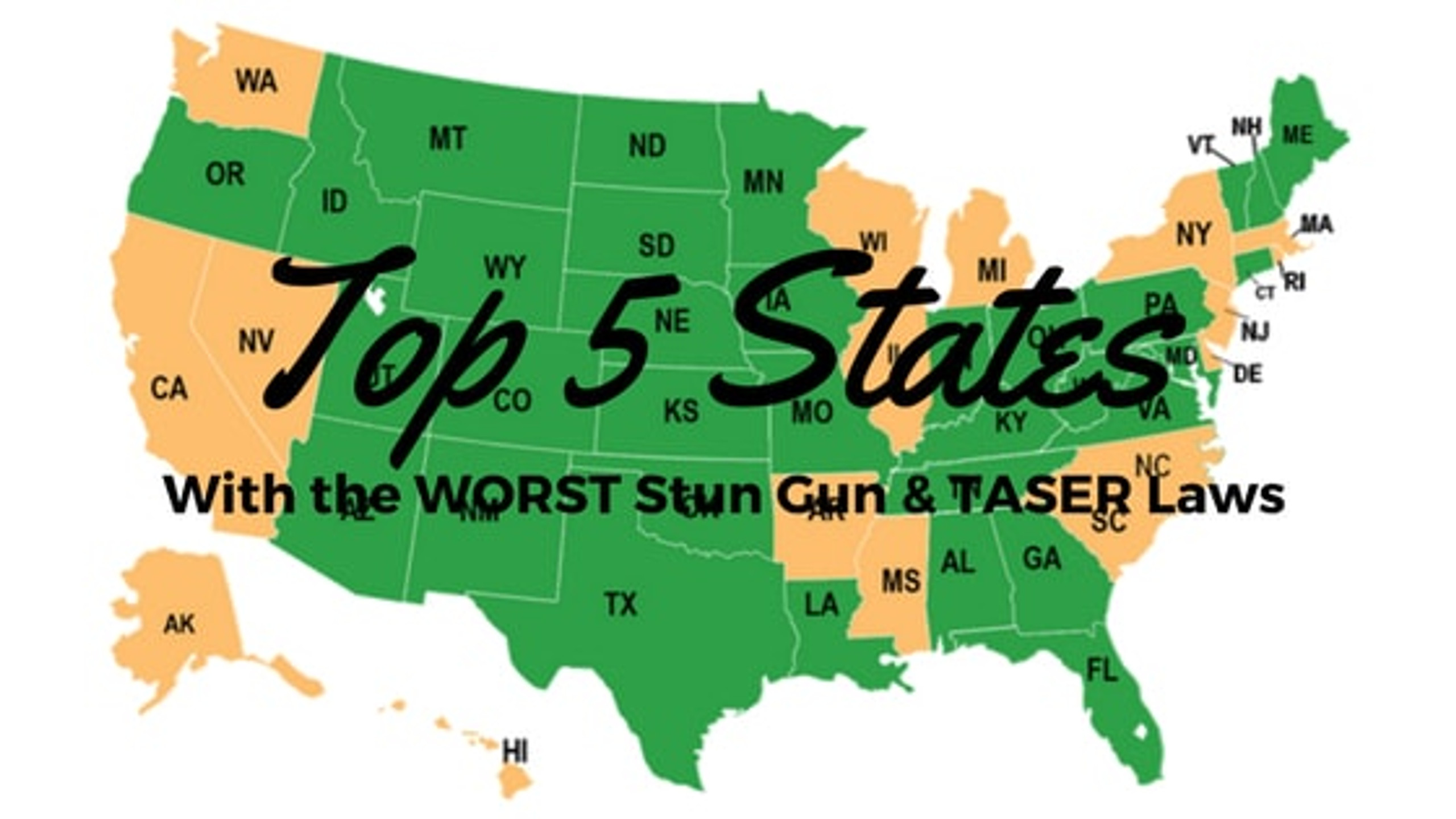 Top 5 States With The Worst Stun Gun And Taser Laws Stun And Run Self Defense 0449