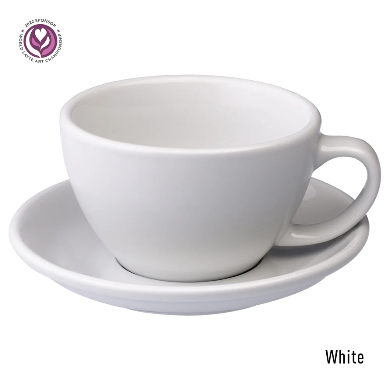 White Latte Cup and Saucer, 10 fl. oz