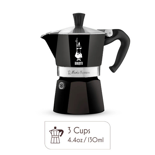 BIALETTI MOKA EXPRES "3 CUP" 4.4 OZ  BLACK