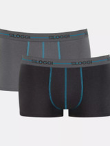 Sloggi (2 pezzi ) Boxer Uomo Start Hipster con cuciture a contrasto in Cotone Elasticizzato