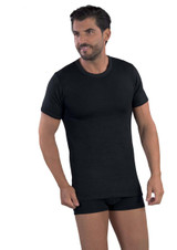 Maglia Uomo Mabrat MMUB71 Mezza Manica Girocollo in Lana e Cotone - Made in Italy