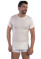 Maglia Uomo Mabrat MMUB71 Mezza Manica Girocollo in Lana e Cotone - Made in Italy