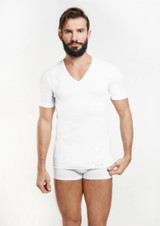 3 Maglia Uomo Mezza Manica Scollo V Nottingham TV16 Esterno Lana Interno Cotone