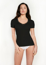 Maglia Donna Nottingham TM18W Mezza manica in Lana e cotone con Pizzo
