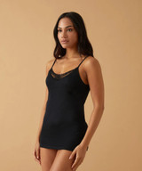 Canotta Donna Jadea Spalla Stretta 9000 con  Inserti in Macramè in Cotone