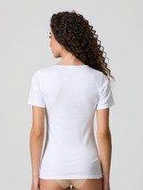 T-Shirt Donna Mezza Manica Jadea 9005 in cotone con profilo in Raso