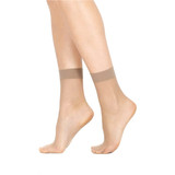 10 PAIA CALZINO ELASTICIZZATO DONNA 10 DEN CON BORDO COMFORT E PUNTA NUDA