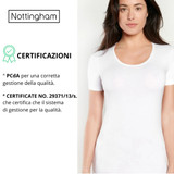 3 Pezzi Maglia Donna Mezza Manica Nottingham TM4014BW in Cotone Costina