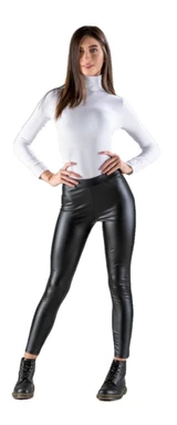 ELETTA MILANO Leggings Termico Donna EL-202 Modello Effetto Pelle.