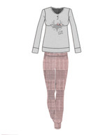 NORTH POLE Pigiama Donna Invernale PID15 Manica Lunga in Caldo Cotone